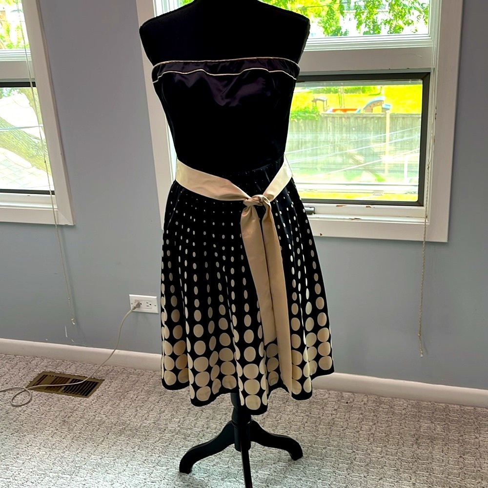 The Limited strapless black and cream formal dress 2